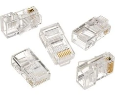 Gembird Cablexpert Modulinis kištukas 8P8C kietam LAN kabeliui CAT5, UTP, 10 vnt. už maišelį | Modulinis 8P8C RJ45 kištukas, 30u“ auksiniu padengtas, 3 šakių vidiniai kontaktai, skirti naudoti su tvirtais LAN laidais