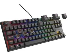 Klaviatūra žaidimams GENESIS THOR 303 TKL DE su pašvietimu RGB mechaninė BROWN Juoda HOT SWAP