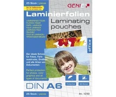 Genie Lamiertaschen lamining filmas 25 vienetai A6