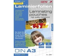 Genie laminuoti maišeliai 50 A3 - folija