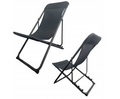 PLATINET CAMPING SUNBED 52X77X90 cm Juodas 46138