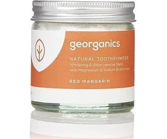 Georganics, dantų valymo milteliai, raudonasis mandarinas, 60 ml