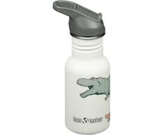 Klean Kanteen Vaikiškas „Kanteen Classic Narrow“ (su atlenkiamu dangteliu) buteliukas, 355 ml / 12 uncijų, „Dino Skate“