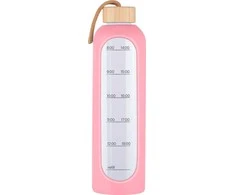 Gertuvė Krups Buteliukas szklana KiCA Hydro Glass 1000 ml - rožinė.