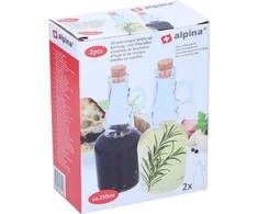 Alpina - Stiklinis buteliukas su kamščiu aliejui/actui 250ml 2 vnt.