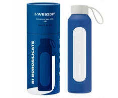 Gertuvė Wessper stiklinis butelis B1 borosilikatinis 500 ml tamsiai mėlynas (WES260-500-NB-NEW)