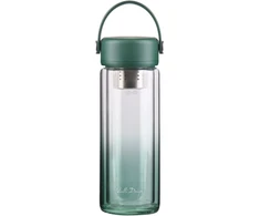 Gertuvė Vialli Design su dvigubomis sienelėmis ir arbatinuku Fuori 350 ml žalia (30213)