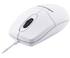 GETT GCQ EasyMouse plastikinė pelė su ratuku, atspari vandeniui, dezinfekuojama, optinė, USB, balta