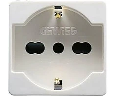 Gewiss Lizdas 2P+E Italijos/Vokietijos standartas 16A 250V baltas (GW20246)