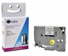 G&amp;G 17083 etikečių juostelės Juoda ant permatomo TZ/TZe