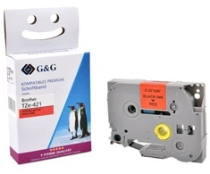 G&amp;G 17085 etikečių juostelės Juoda ant raudonos TZe