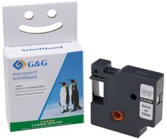 G&amp;G Taśma 12mm x7m sw-tr. Kompatybilna su. Dymo D1/ 45010/ S072050