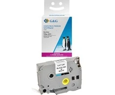 G&amp;G spausdinimo juostelė 12 mm x 8 m sw-ws kompiuterinis m. Brother Tze-231