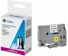 G&amp;G G&amp;G Schriftband 12mm x 8m sw-ws Komp. m. Brother TZe-S231