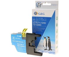 G&amp;G suderinamas rašalas / kasetė su LC-1240C, NP-B-0LC75C/1240C, žydra, 600 s
