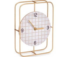 Gift Decor Dresser laikrodis su languotu ciferblatu ir auksinėmis rodyklėmis, 18,5 x 25,5 cm