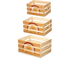 Gift Decor Giftdecor Medinės dekoratyvinės vaivorykštės rašto dėžutės VAVORYKŠTĖS, 3 vnt