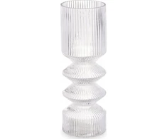 Gift Decor Glass vamzdinė vaza, stiklas su grioveliais, 8 x 23 cm