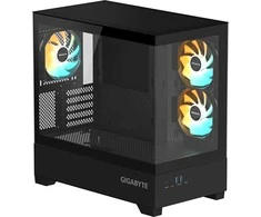 GIGABYTE C201 Panoramic, Tower tipo korpusas - juodas, grūdintas stiklas x 2