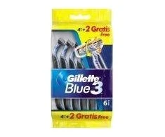 Blue3 Vienkartiniai skustuvai Gillette Mėlynas 3, 6 vnt.+ 2 vnt.