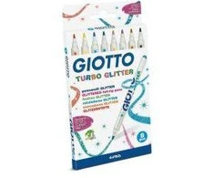 Flomasteriai Fila Giotto Turbo Glitter, 8 sp.