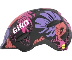 Giro GIRO SCAMP MIPS jaunimo šalmas. Šalmo dydis: XS (45-49 cm). Pasirinkite spalvą: matinė juoda su gėlių raštu.