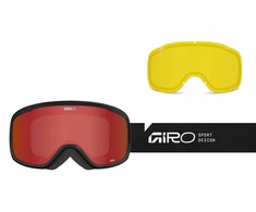 „Giro GIRO ROAM Juodas STACKED“ (OTG) žieminiai akiniai (cilindriniai) (gintaro spalvos 19–42 % S2 + geltoni 80–99 % S0 lęšiai)