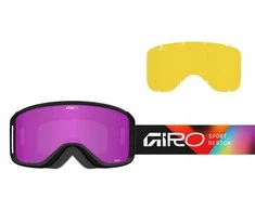 Giro Gogle žieminiai GIRO SAGEN Juodas ANGLES (OTG) (Cylindrical) (szyba AMBER Rožinis 19-42% S2 + szyba Geltonas 80-99% S0)