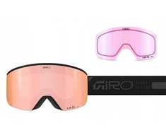 Giro ELLA Juodas RAILS (cilindriniai) moteriški žieminiai akiniai (RYŠKIŲJŲ „Carl Zeiss“ ROSE GOLD veidrodinių spalvų lęšiai 19–42 % S2 + RYŠKIŲ INFRARAUDONŲJŲ SPINDULIŲ 43–79 % S1)