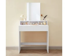 Songmics Glamour Toaletka su lustrem balta do makijażu 80 cm GLAMOUR