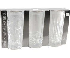Glasmark 3 raštuotų stiklinių rinkinys, 380 ml