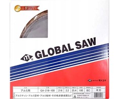 GLOBAL SAW Diskinis pjūklas aliuminio pjovimui GLOBAL SAW 216 x 2,2 / 1,7 x 25,4 mm / 100z CERMET