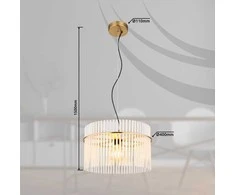 Globo Toys Pakabinamas šviestuvas GLOBO GORLEY, 1xE27, 60W, 230V, metalinis, aukso sp, ø40x150cm