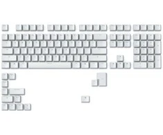 Klaviatūra „Glorious GMMK ABS Doubleshot V2 UK“ bazinis komplektas – baltos spalvos