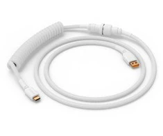Klaviatūra Glorious GMMK Coiled Cable susuktas klaviatūros laidas Ghost Baltas, USB-C į USB-A – baltos spalvos