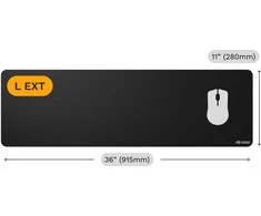 Glorious pelės kilimėlis žaidimams 2 L, edge-to-edge, rubberised – 915 x 280mm, juodos spalvos
