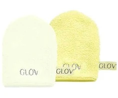 Glov „Iconic Mitt“ vandeniui atsparių makiažo ir veido valymo pirštinių rinkinys, bananų ir dramblio kaulo spalvos, 2 vnt.
