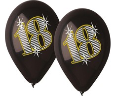 GMR Balony lateksowe su nadrukiem 18 juoda - 30 cm - 5 vnt. universalus