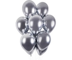 GoDan GMR Blizgantys sidabriniai lateksiniai balionai - 33 cm - 50 vnt