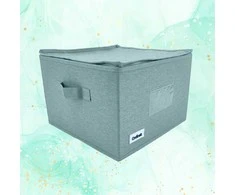 ORDINETT Square box with zipper 30x30x21cm Mint