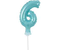 GoDan Balon 13cm foliowy na patyku "6" melsva