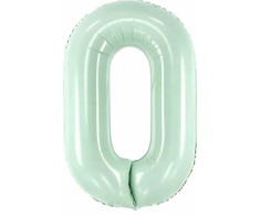 PartyDeco Folinis balionas skaičius 0, žalsvas 72cm