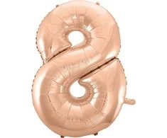 GoDan Balon foliowy "8" rožinė-auksinė 92cm