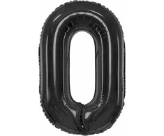 GoDan B&amp;C folijos balionas numeris 0, matinė juoda, 85 cm