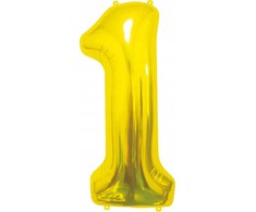 GoDan BALON foliowy Cyfra 1 auksinė 85 cm