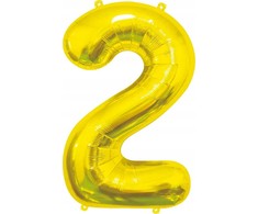 GoDan BALON foliowy Cyfra 2 auksinė 85 cm