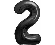 GoDan B&amp;C folijos balionas numeris 2, matinė juoda, 85 cm
