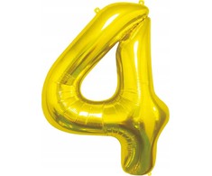 GoDan BALON foliowy Cyfra 4 auksinė 85 cm