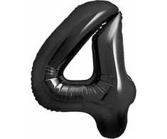 GoDan B&amp;C folijos balionas numeris 4, matinė juoda, 85 cm