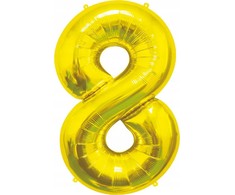 GoDan BALON foliowy Cyfra 8 auksinė 85 cm
